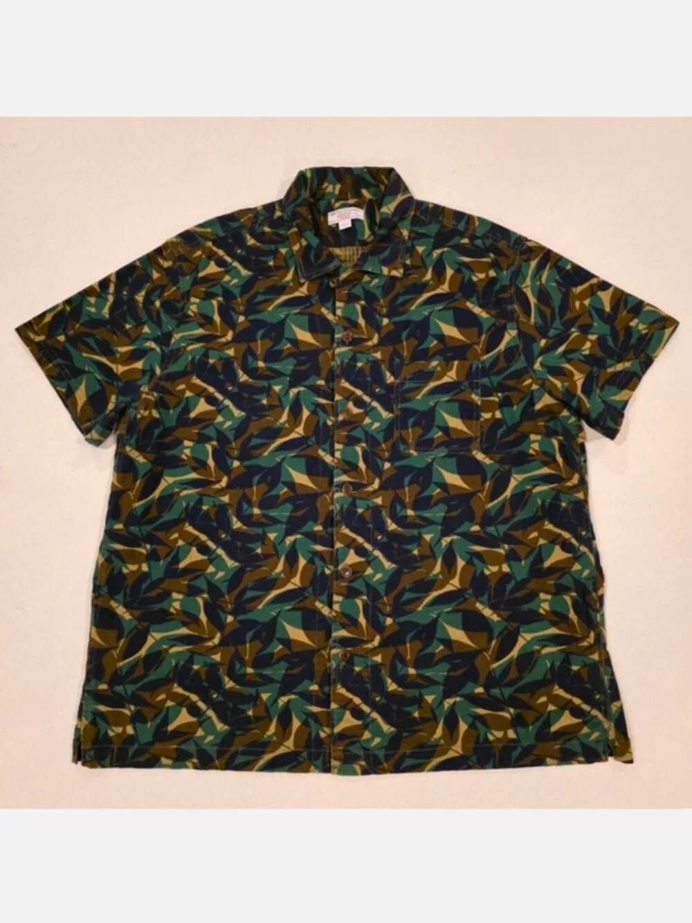 Wallace & Barnes Camouflage Short Sleeve Camp Shirt XL